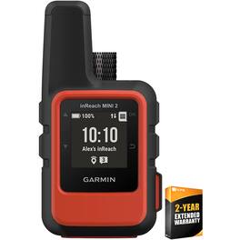 Garmin - inReach Mini 2 Portable Satellite GPS Navigator (Flame Red) + Warranty Bundle