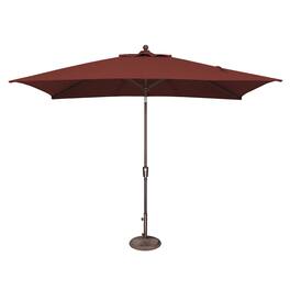 Mondawe - 6.6' x 10' Rectangle Patio Umbrella Push Button Tilt Bronze Frame - Henna