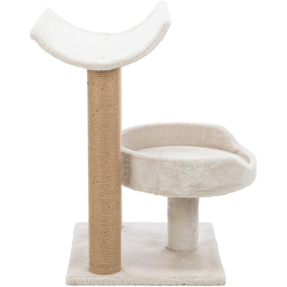 Alt View 3. TRIXIE - Isaba Plush 2-Level Cat Tree with Sisal Scratching Posts, 2 Perch - Light Gray-Greige.