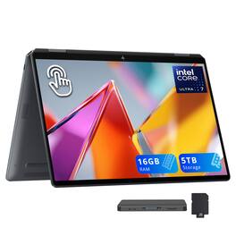 HP - OmniBook 14" Touch 2-in-1 Laptop,Ultra 7 256V,16GB RAM,4TB SSD+1TB Dock Set,Backlit KB,Fingerprint,Win 11 - Gray