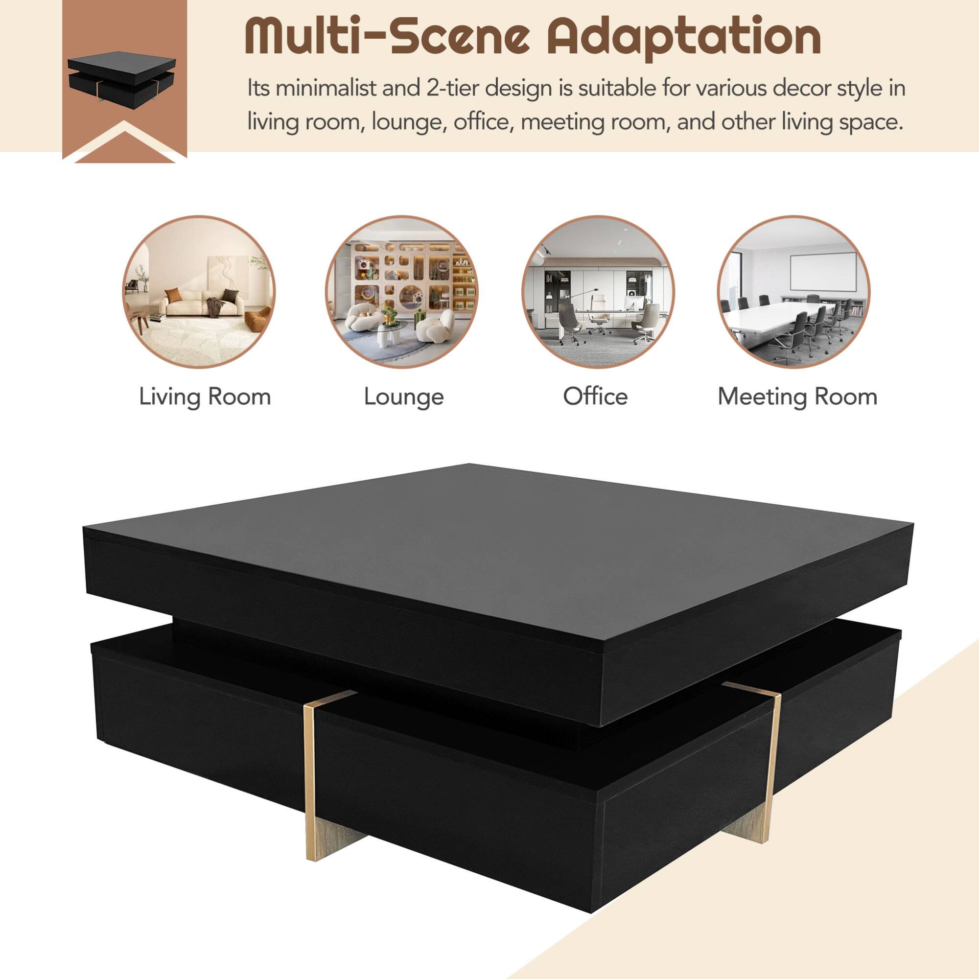 Multi-Scene Adaptation

Its minimalist and 2-tier design is suitable for various decor styles in living room, lounge, office, meeting room, and other living spaces.

Living Room  
Lounge  
Office  
Meeting Room