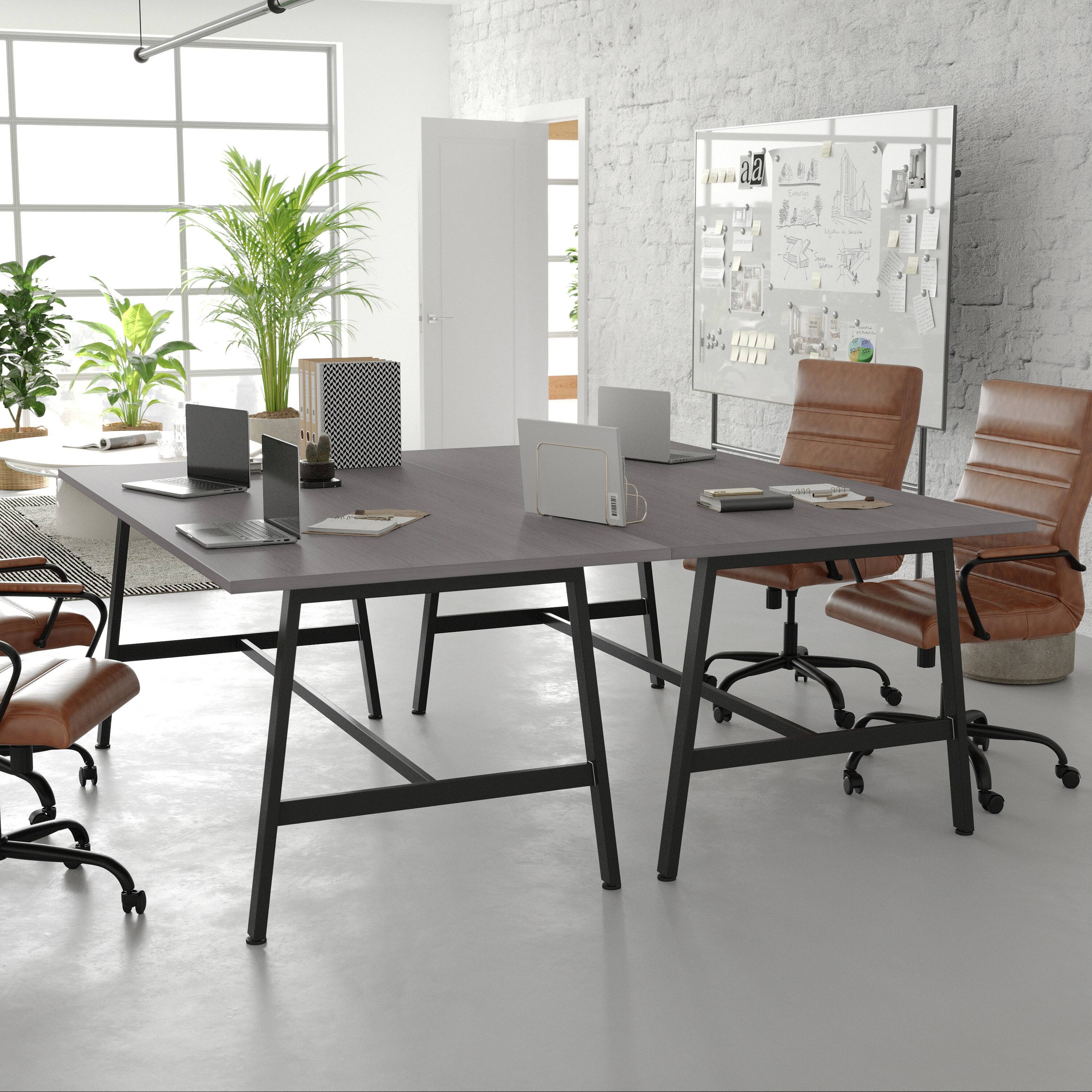 Alt View 1. Flash Furniture - Redmond Commercial 72x36 Conference Table with 1" Thick Double Sided Laminate Table Top with PVC Edging and Heavy Duty A - Gray.