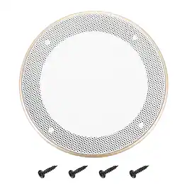 Unique Bargains - Speaker Grill Mesh Cover, Metal Subwoofer Grill Guard Protector ABS Frame for Car Audio, 4 Screws Included - White Gold