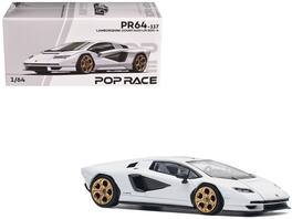 Lamborghini Countach LPI 800-4 Accents 1/64 Diecast Model Car by Pop Race - White with Carbon