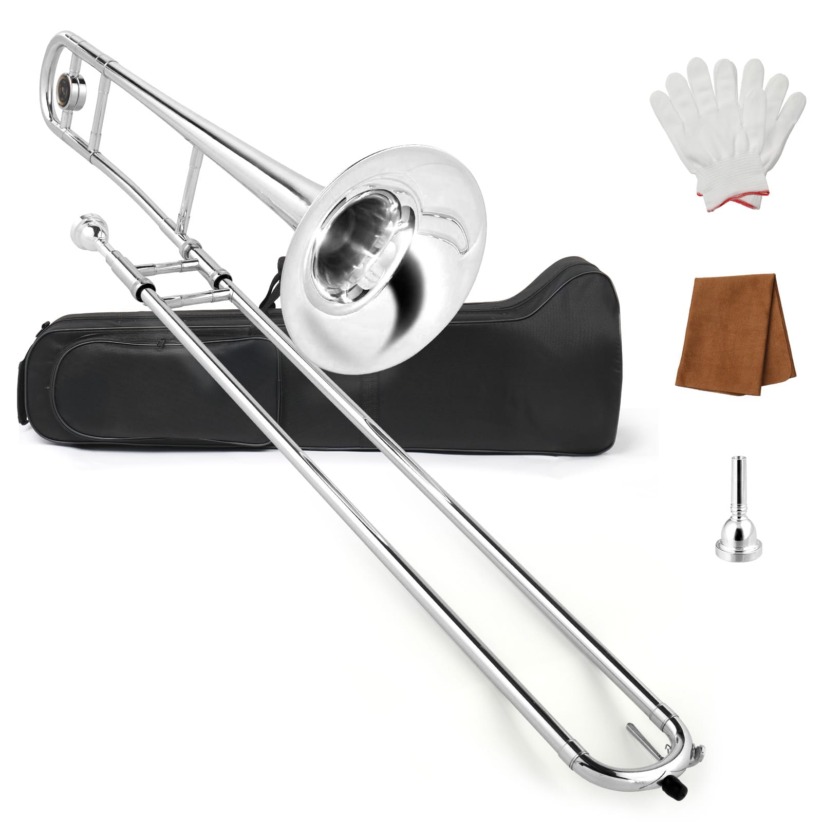 Winado - B Flat Tenor Trombone with Mouthpiece, Brass Slide Bb Trombones for Beginners, Portable Instrument price history on PriceWatchPro