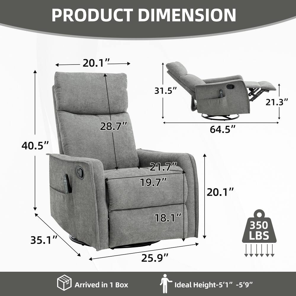 PRODUCT DIMENSION  
20.1"  
31.5"  
21.3"  
40.5"  
28.7"  
64.5"  
21.7"  
19.7"  
20.1"  
35.1"  
18.1"  
350 LBS  
25.9"  
Arrived in 1 Box  
Ideal Height-5'1" -5'9"