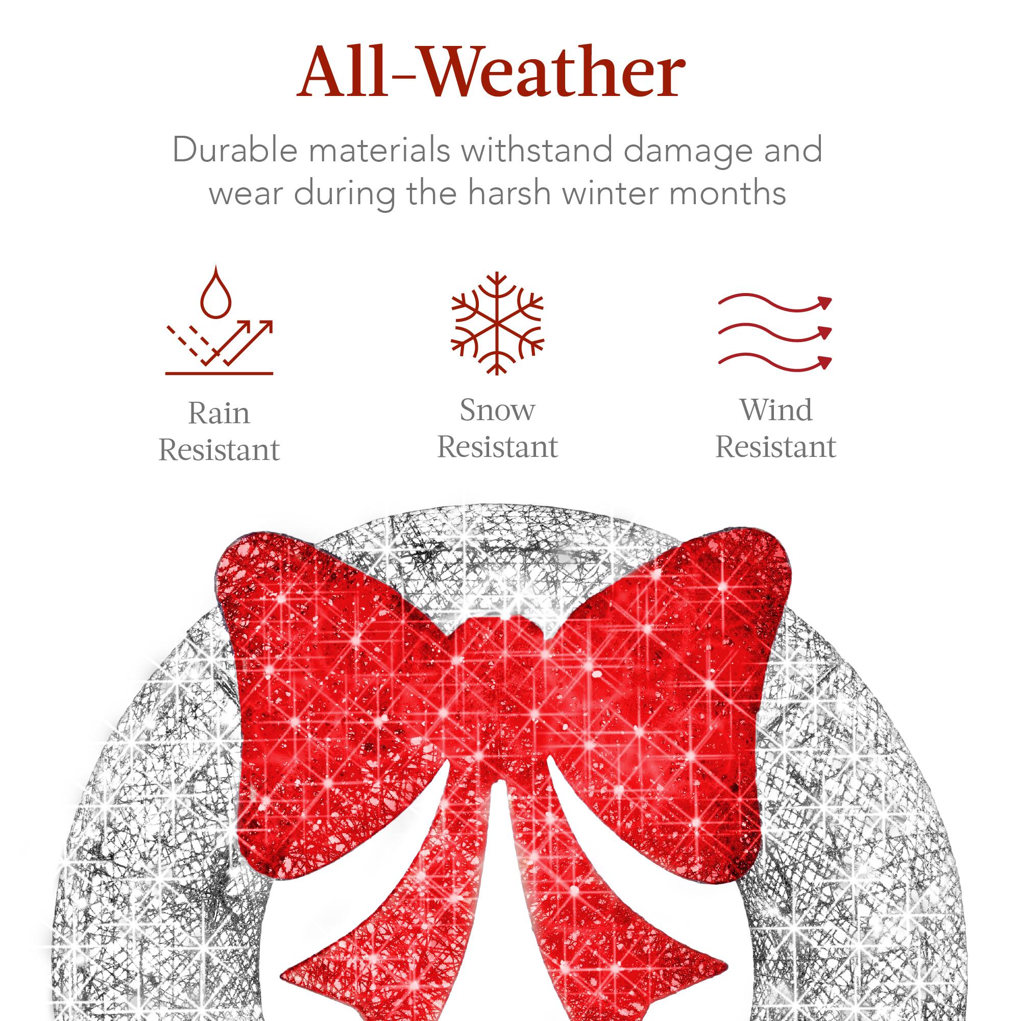 All-Weather

Durable materials withstand damage and wear during the harsh winter months

Rain Resistant  
Snow Resistant  
Wind Resistant