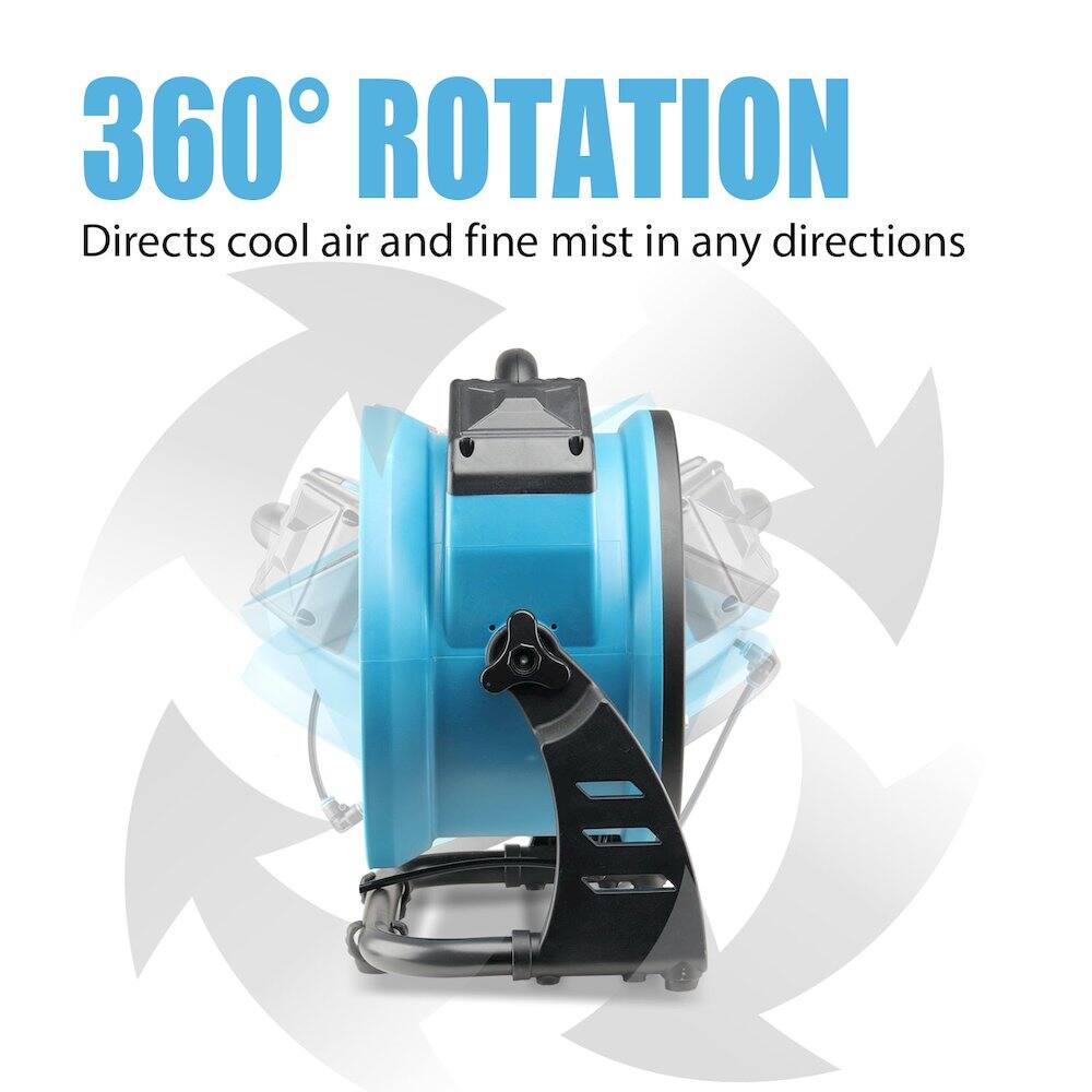 360° ROTATION  
Directs cool air and fine mist in any directions