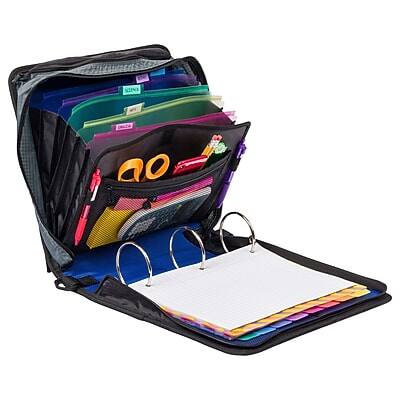 Alt View 2. Case It - Mighty Zip Tab 3" 3-Ring Zipper Binders - Blue.