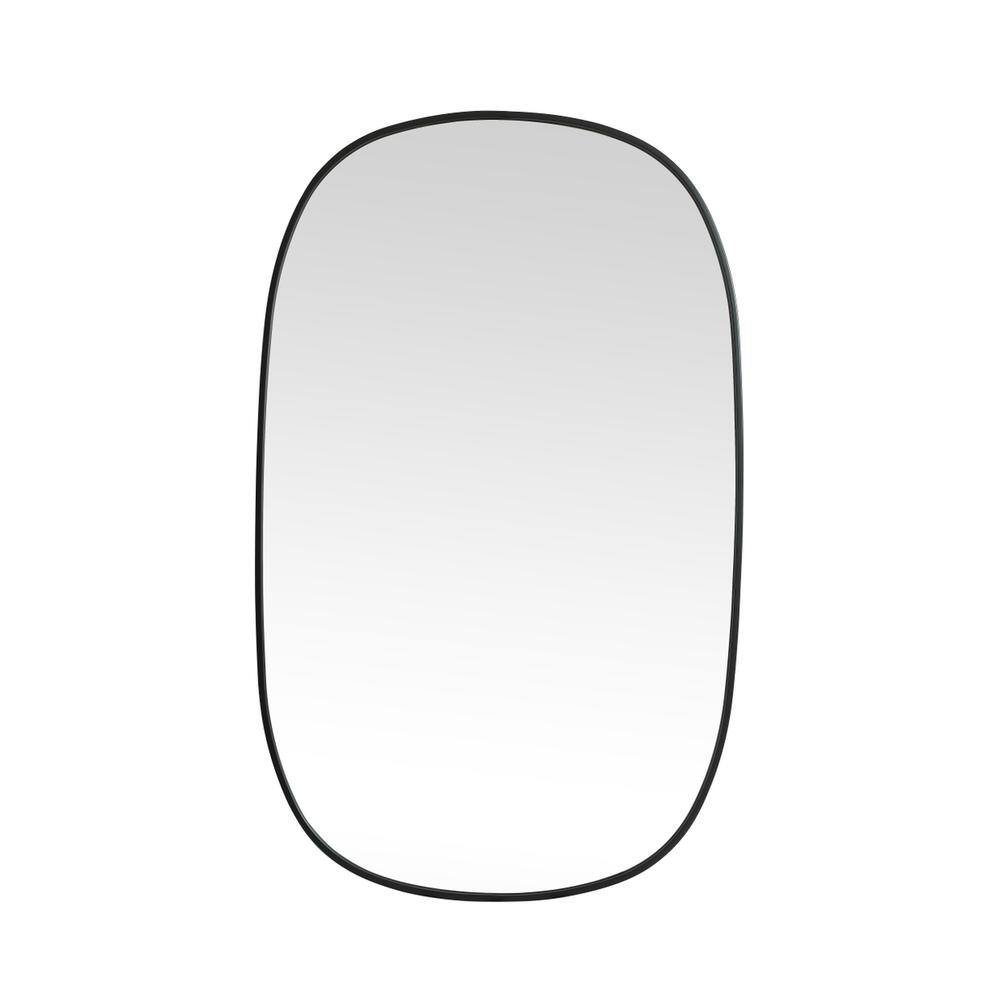 Alt View 7. Elegant Decor - Metal Frame Oval Mirror 30x48 Inch in Black - Black.