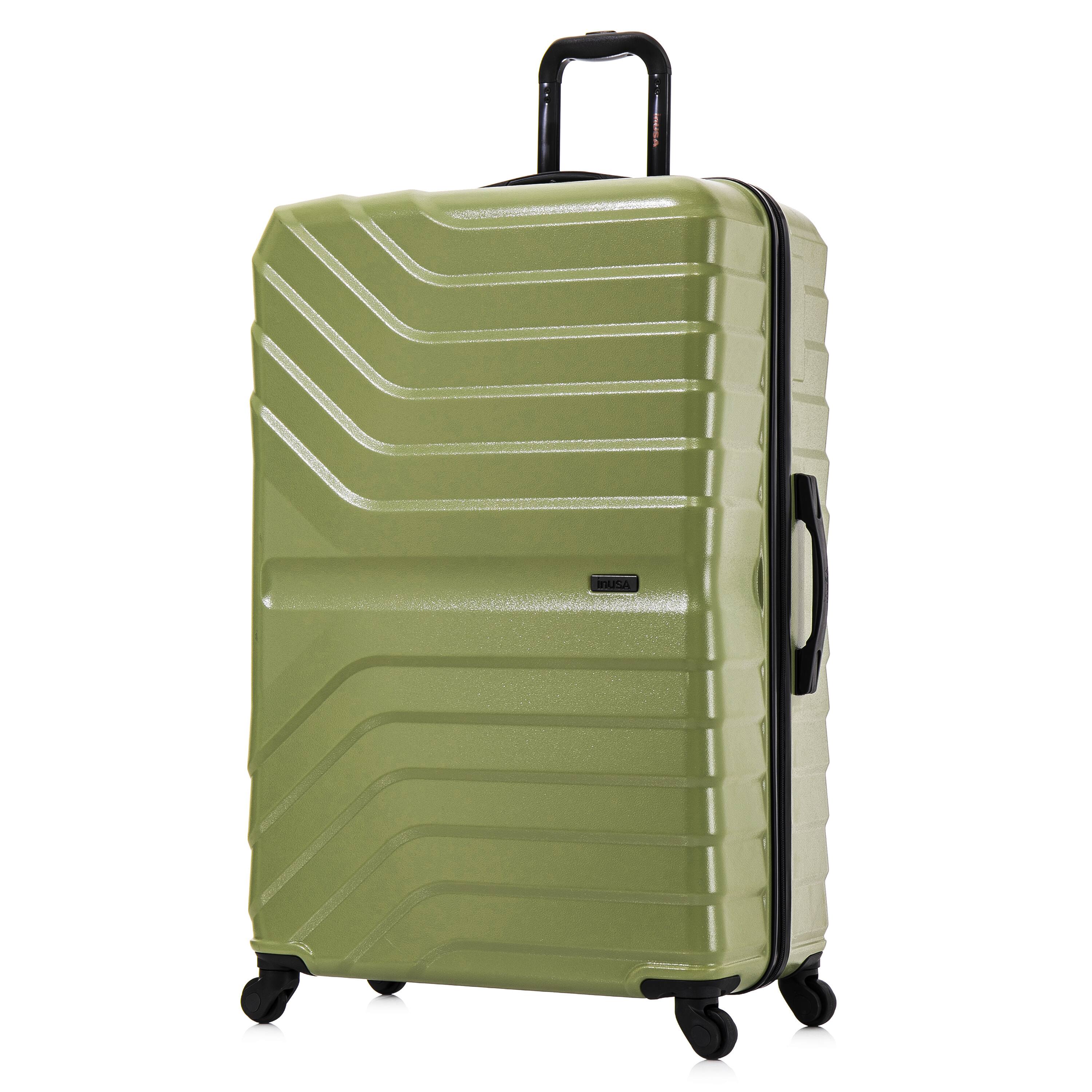 Front. InUSA - Aurum lightweight hardside spinner luggage 32" - GREEN.