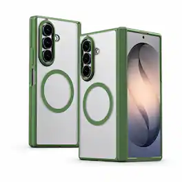 Dteck - for Samsung Galaxy Z Fold 8 Ultra Case with Hinge Protection Front Screen Cover, Matte Translucent Shockproof Cover - Green