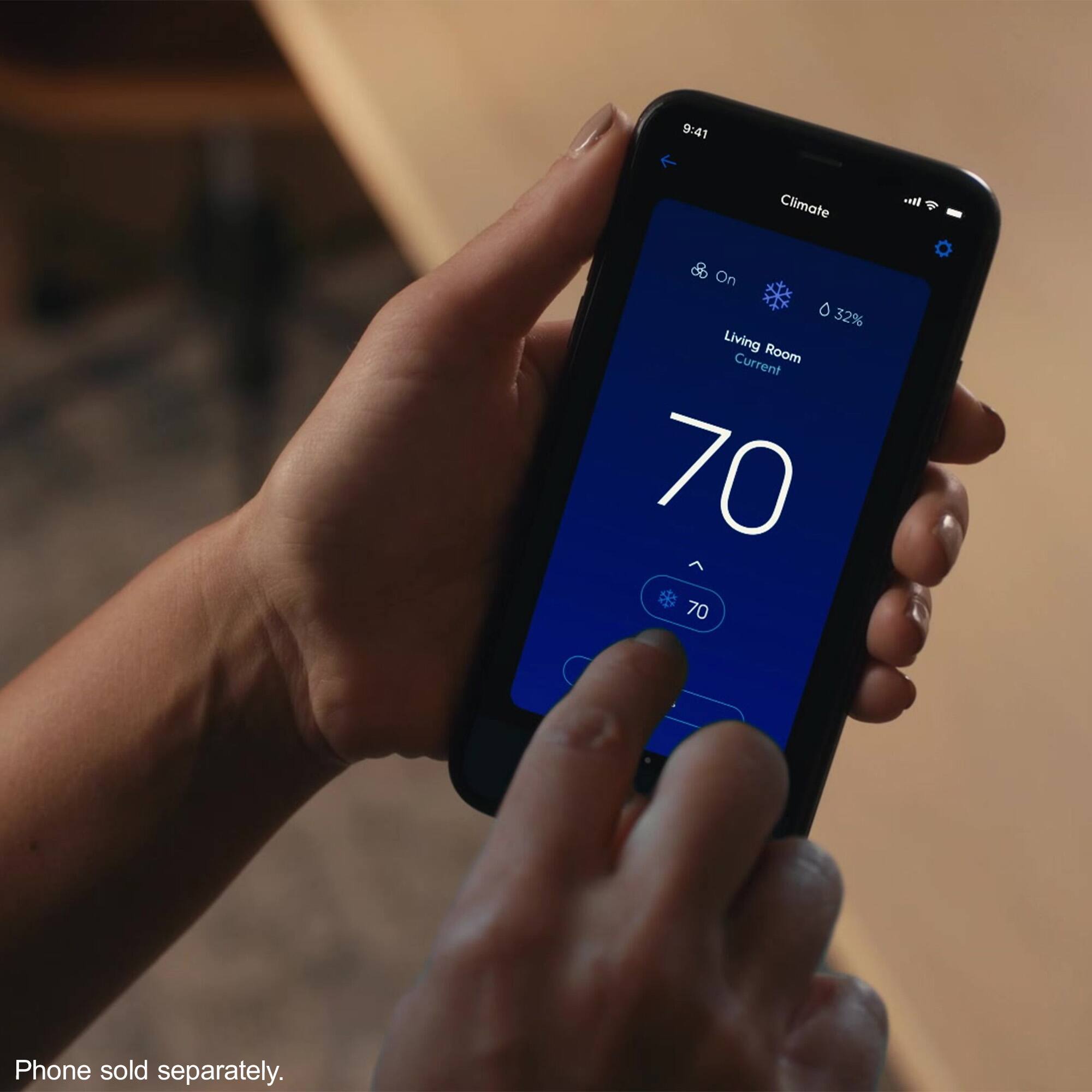 Alt View 13. GE - Cync Smart Programmable Thermostat - Black.