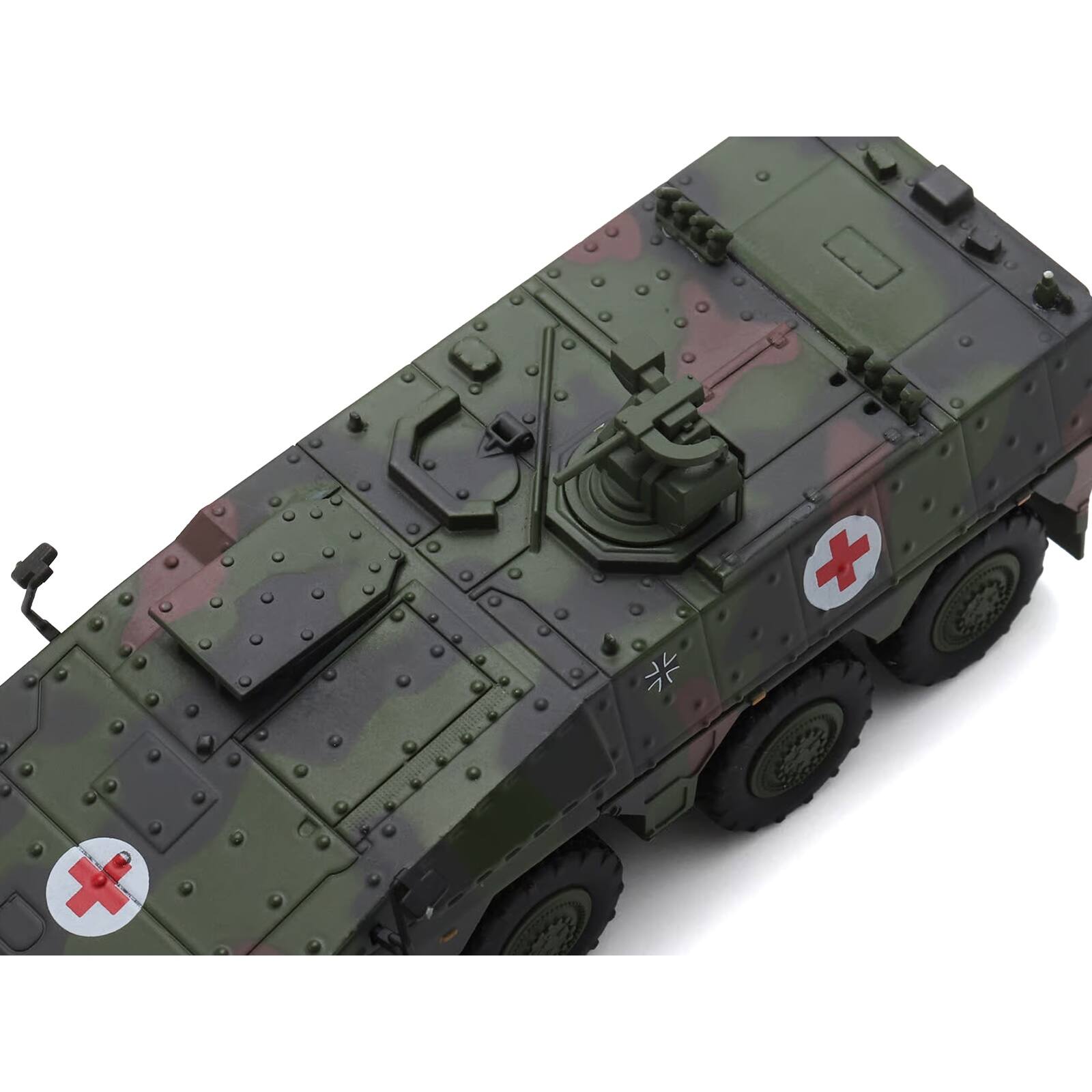 Alt View 3. Schuco - Tpz. Tank Boxer "Medic Unit - German Army" Green Camouflage 1/87 (HO) Scale Diecast Model Car by Schuco.