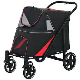 Pawhut - Foldable Dog Stroller for M, L Dogs