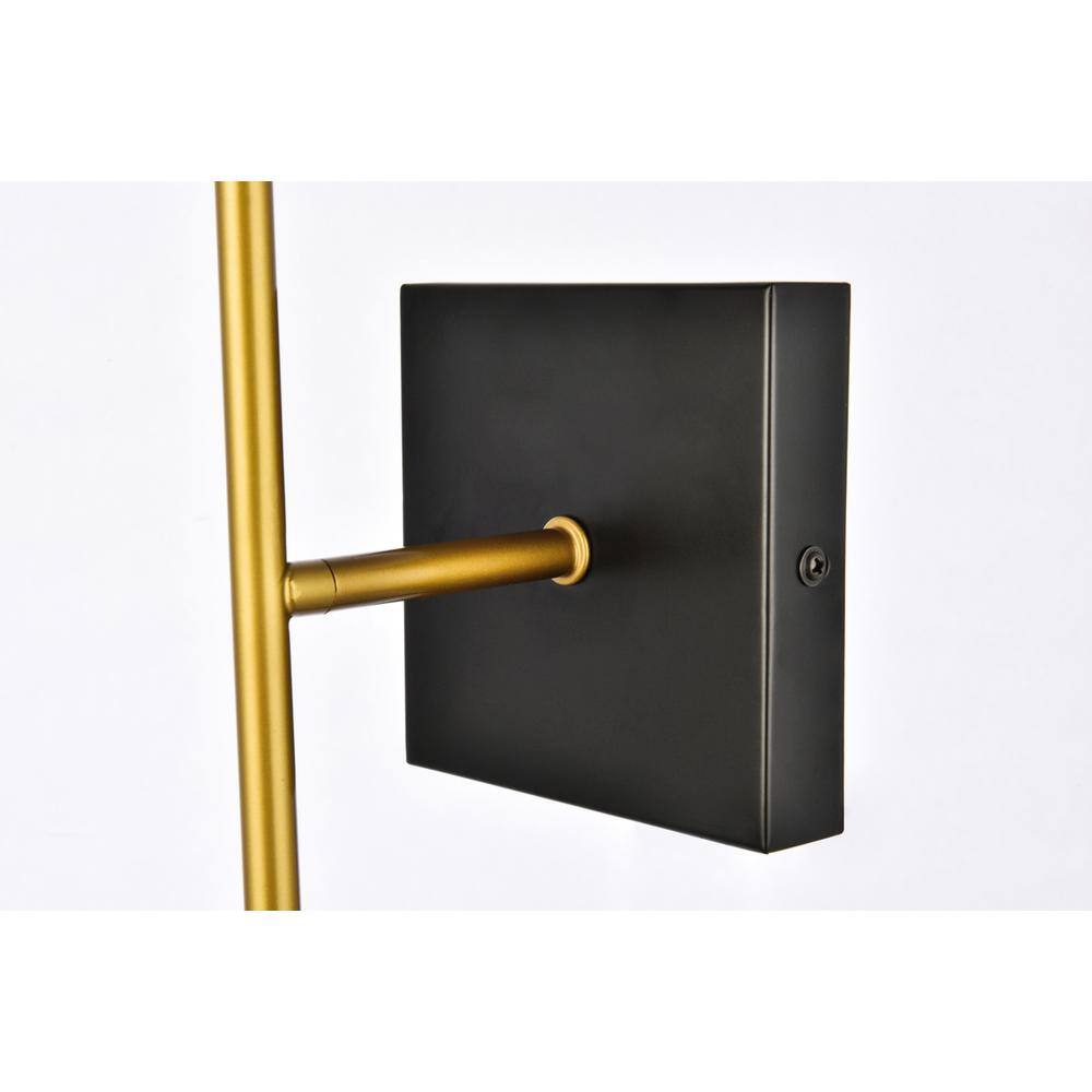 Alt View 2. Living District - Neri 2 lights black and brass and clear glass wall sconce - Black And Brass And Clear.