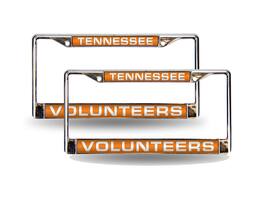 Rico Industries - Tennessee Volunteers Chrome Metal Laser License Plate Frame - Set of 2 Frames - Multi