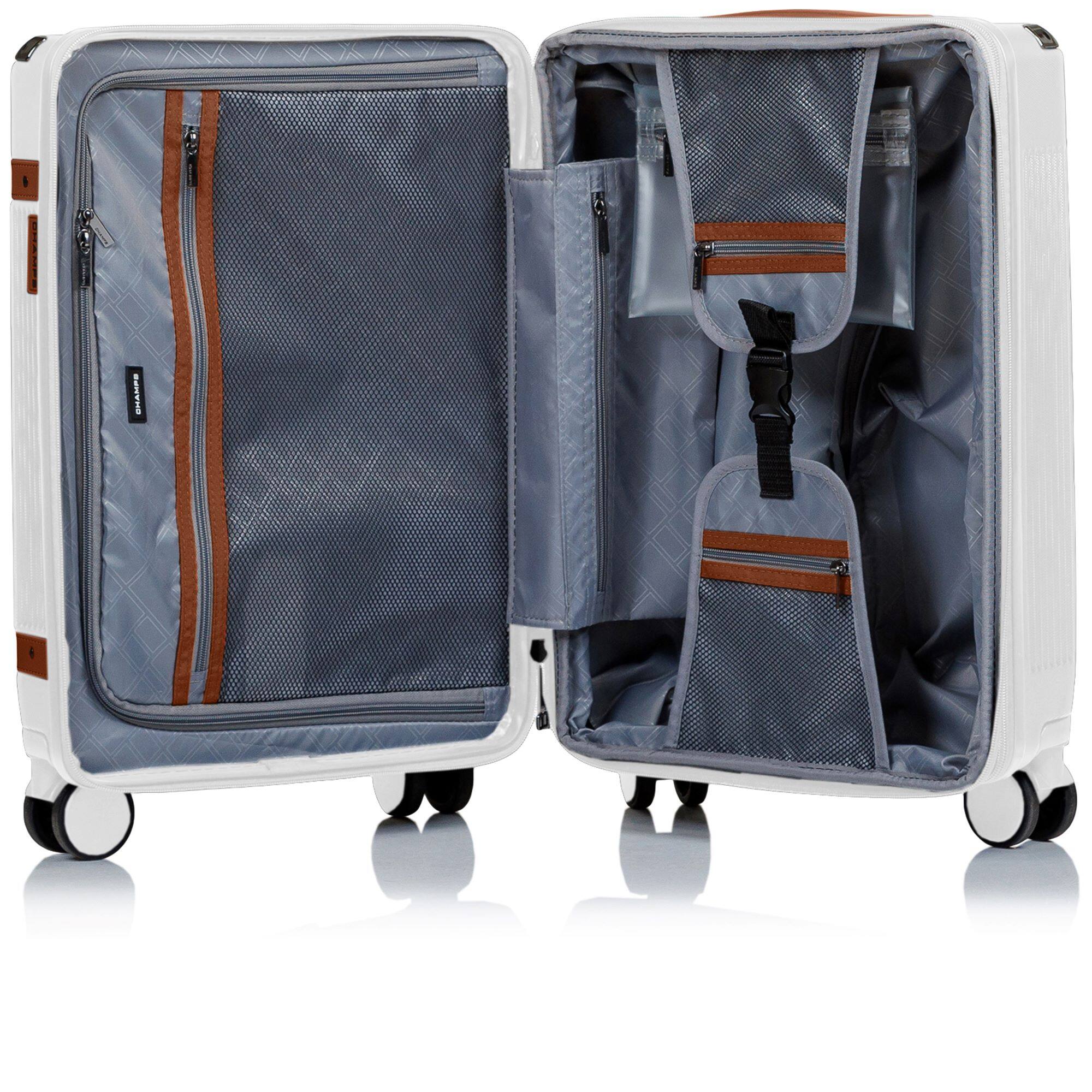 Back. Champs - Vintage Air 3-Piece Hardside Luggage Set - Ivory.