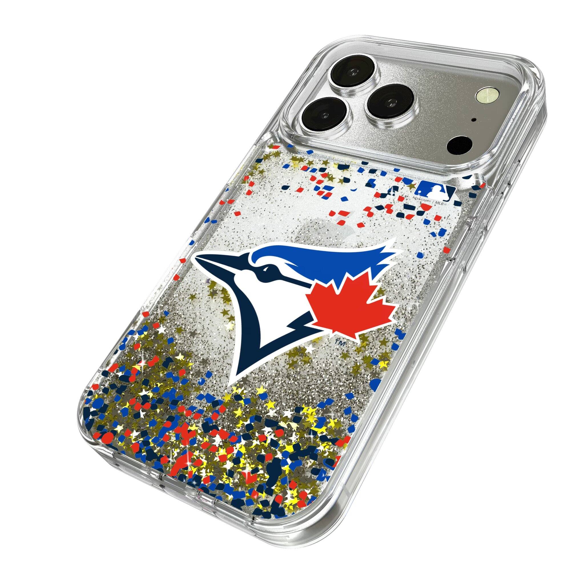 Alt View 1. Keyscaper - Toronto Blue Jays Glitter Confetti iPhone Case - 13 - Multicolor.