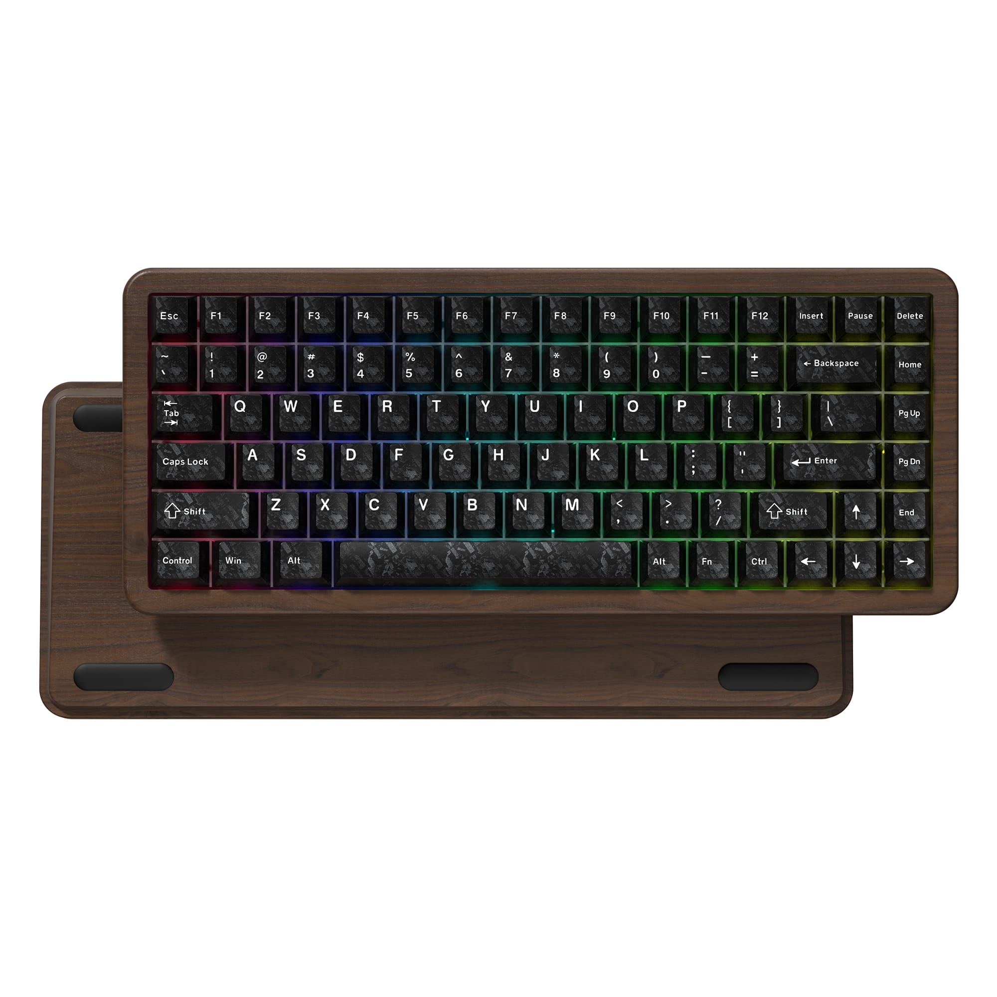 Womier - WD75 HE 75% Hall Effect Wood Mechanical Keyboard,Wireless Rapid Trigger Magnetic Switch Gaming Keyboard - Black