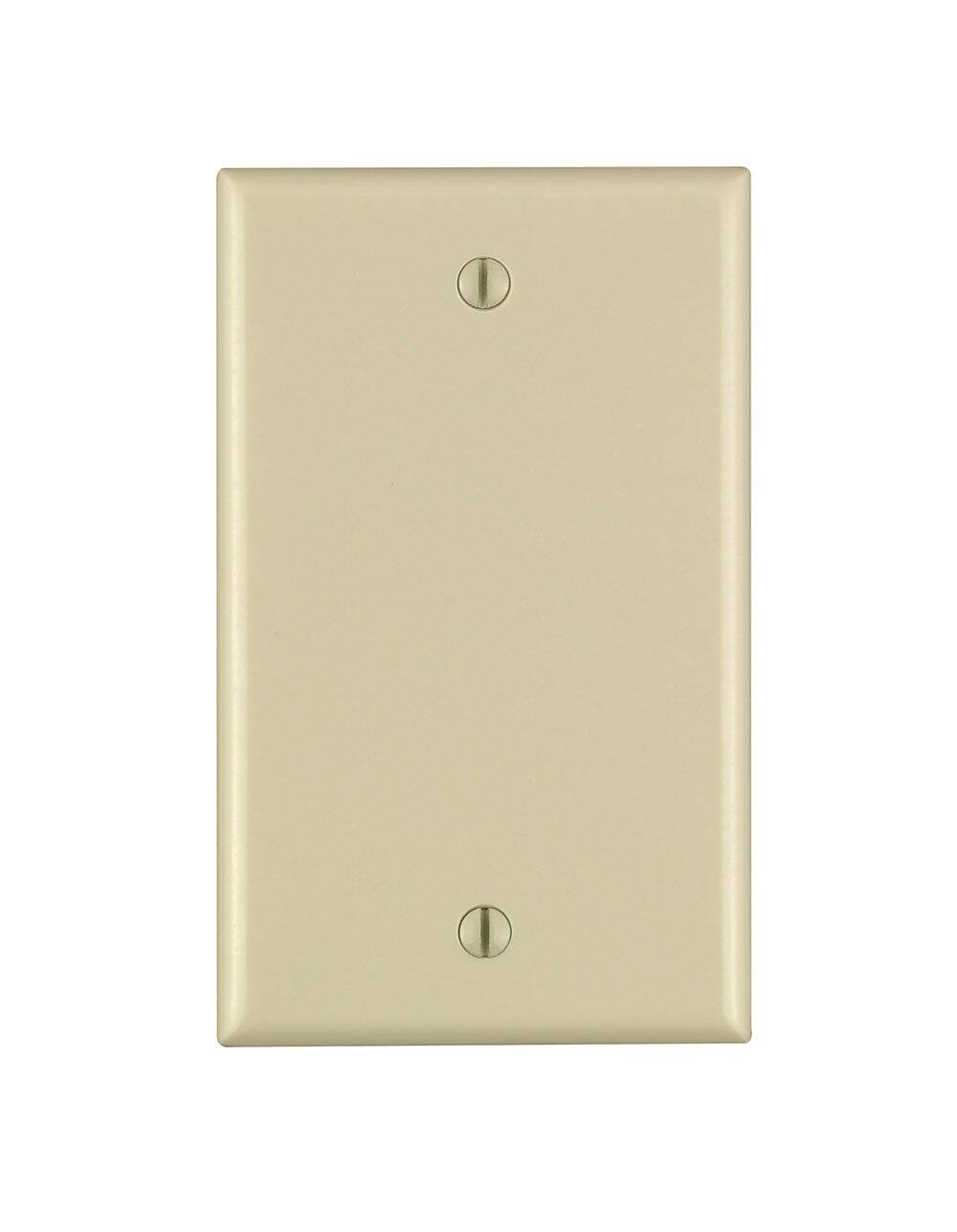 Front. Leviton - Leviton Ivory 1 gang Thermoset Plastic Blank Wall Plate 1 pk (Case of 25) - Ivory.