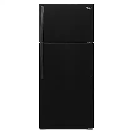 Front. Whirlpool - Whirlpool - 14.3 Cu. Ft. Top-Freezer Refrigerator - Black - Black.