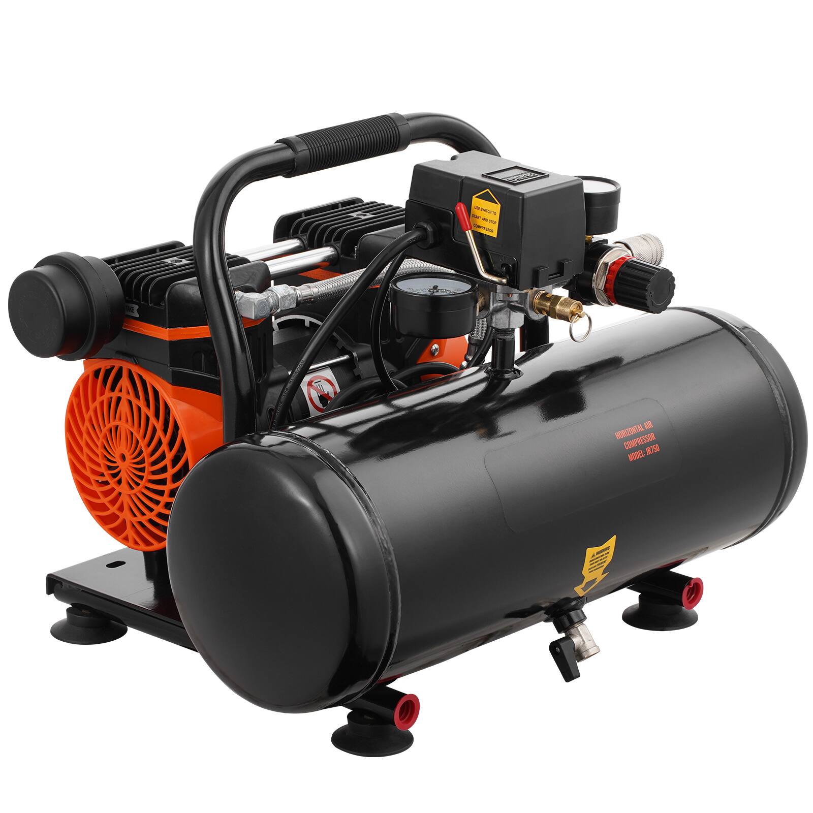 A portable air compressor model.