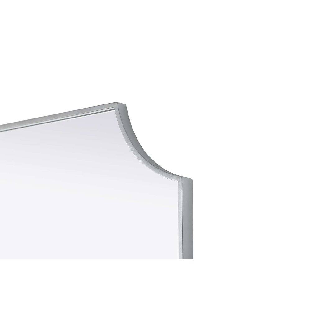 Back. Elegant Kitchen and Bath - Notched Metal Mirror 30x42 inch in Silver - Silver.