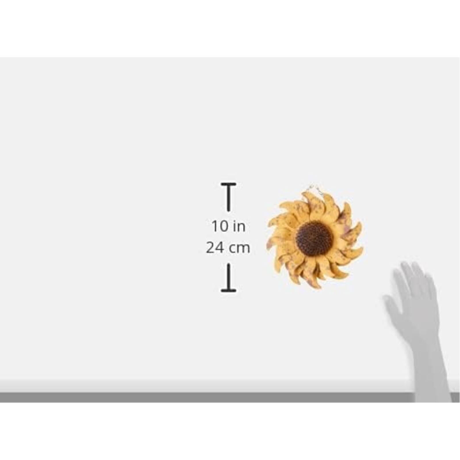 Back. K&K Interiors - K&K Interiors Distressed Golden Yellow Metal Sunflower Arrow Replacement Sign 10 inch - Arrow Sold Separately - Yellow.