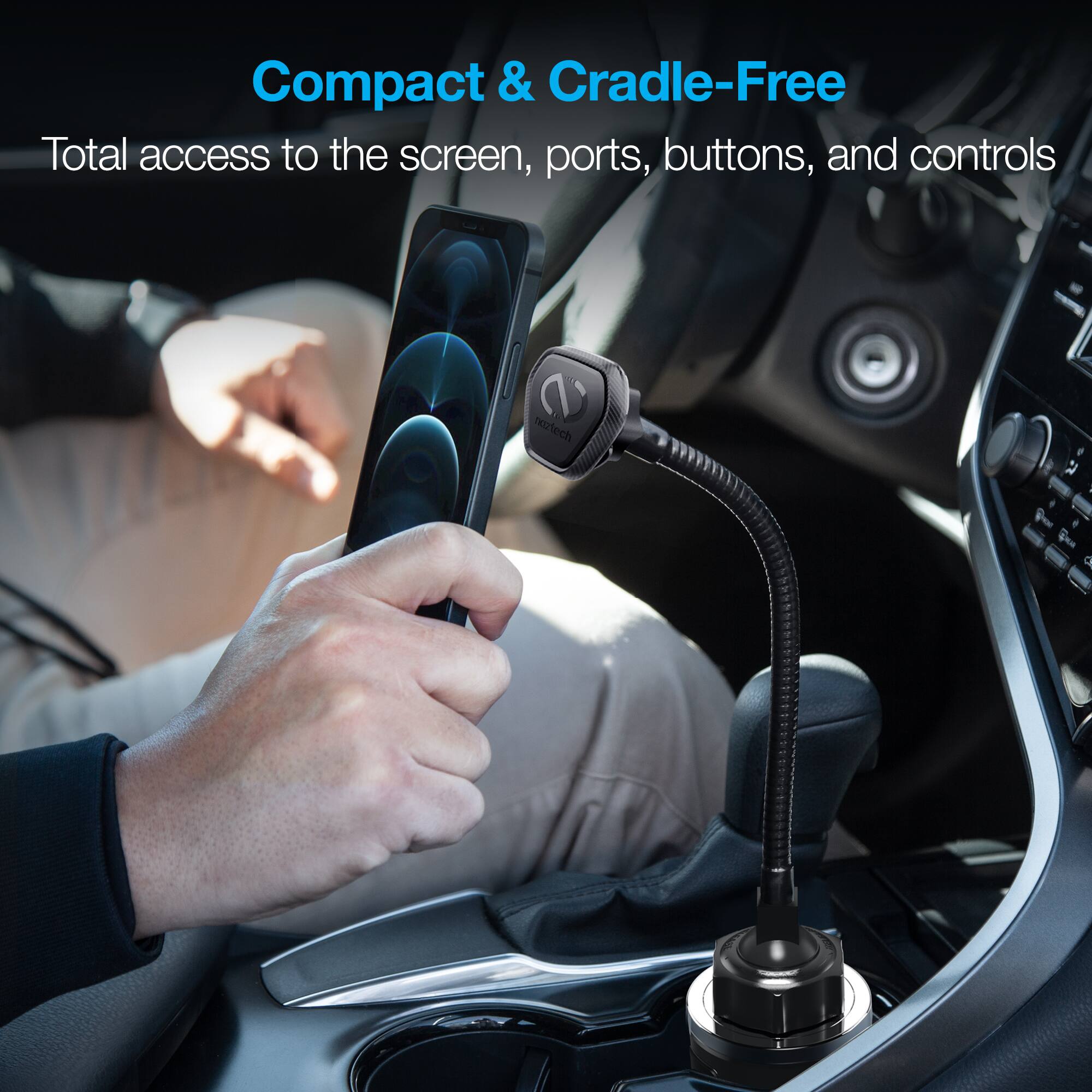 Compact & Cradle-Free  
Total access to the screen, ports, buttons, and controls