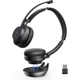 Rownfusny - R02W Wireless Bluetooth Headset With Mic, USB Dongle & Mute