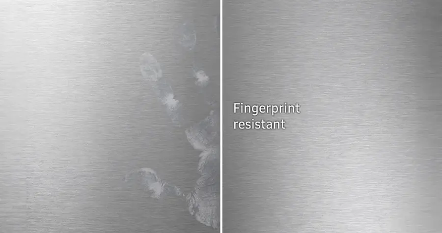 The text on the image reads "Fingerprint resistant."