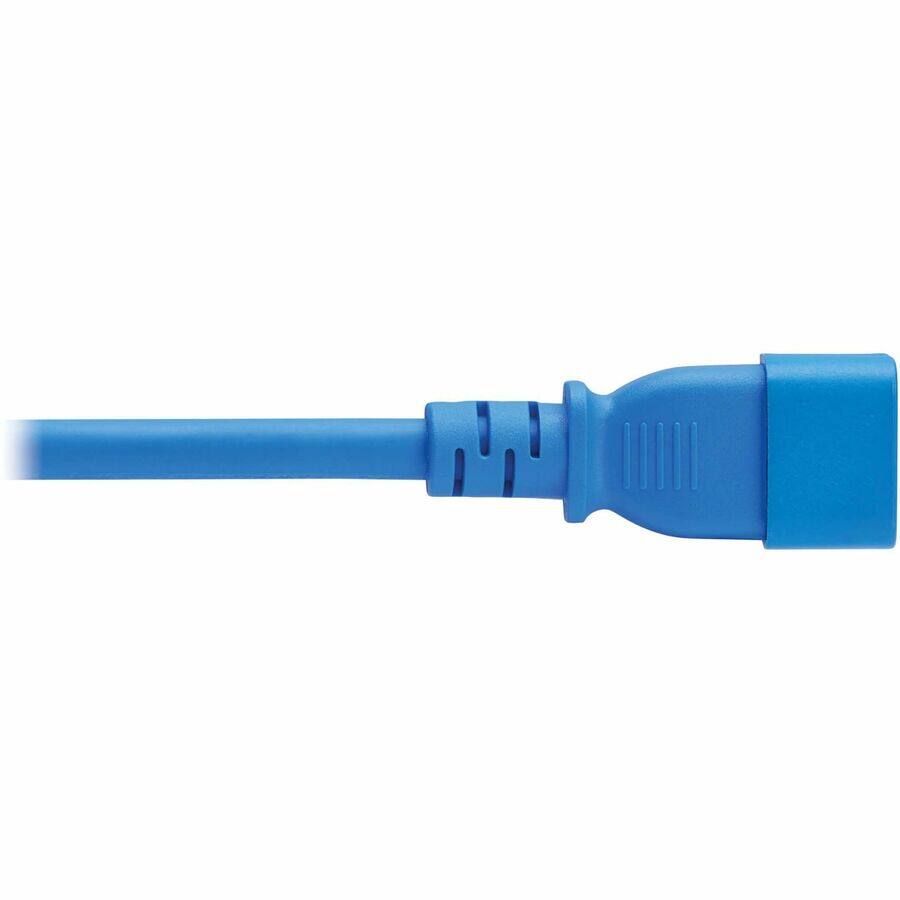 Alt View 2. Tripp Lite - Eaton Tripp Lite Series Power Cord, C14 to C21 - Heavy-Duty, 15A, 250V, 14 AWG, 2 ft. (0.6 m), Blue - For Computer - Blue.