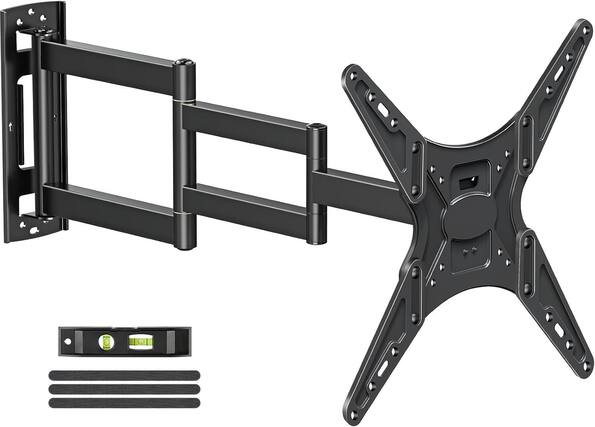 Front. FINEAK - Corner TV Wall Mount for Most 26-65 Inch TVs, 30 Inch Extension Arm - Black.