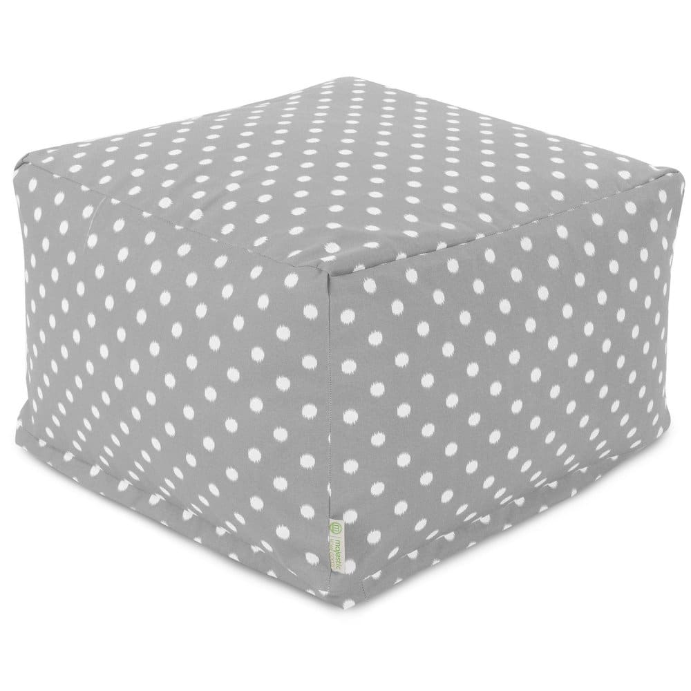 Majestic Home - Ottoman Pouf Ikat Dot - Gray