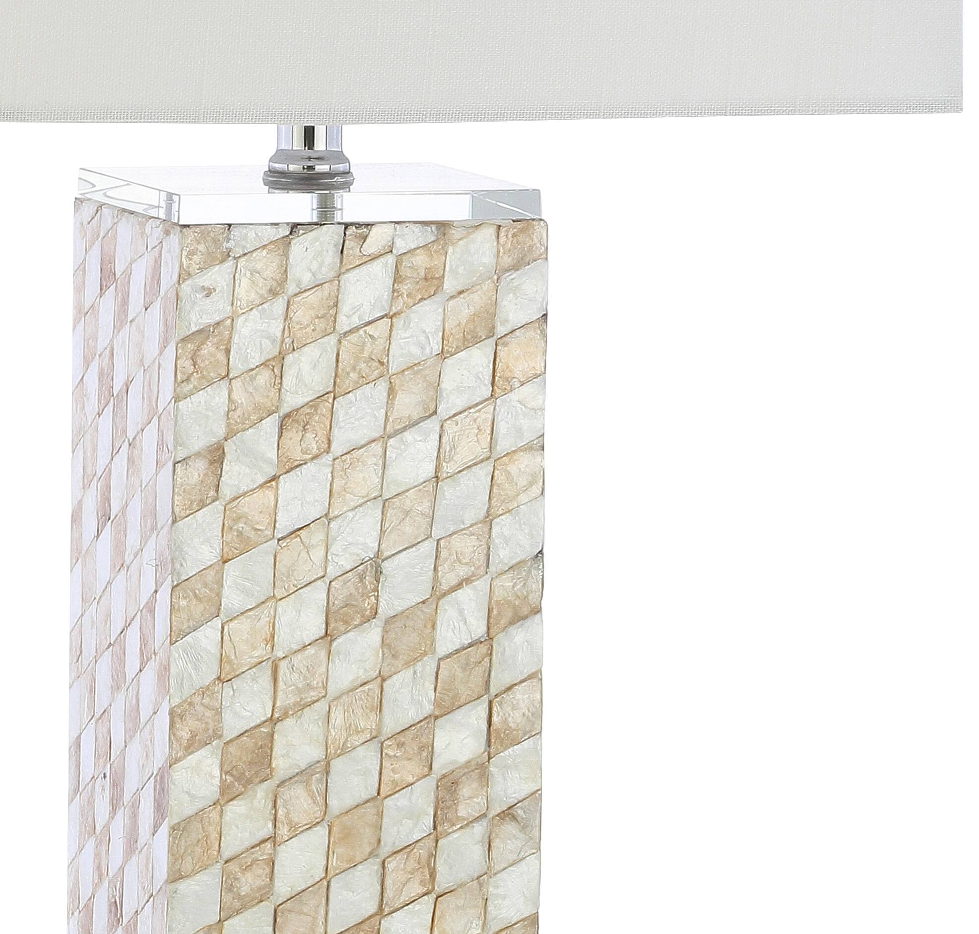 Alt View 4. Jonathan Y - Daniel 30.5" Seashell/Crystal LED Table Lamp, Cream - Cream.