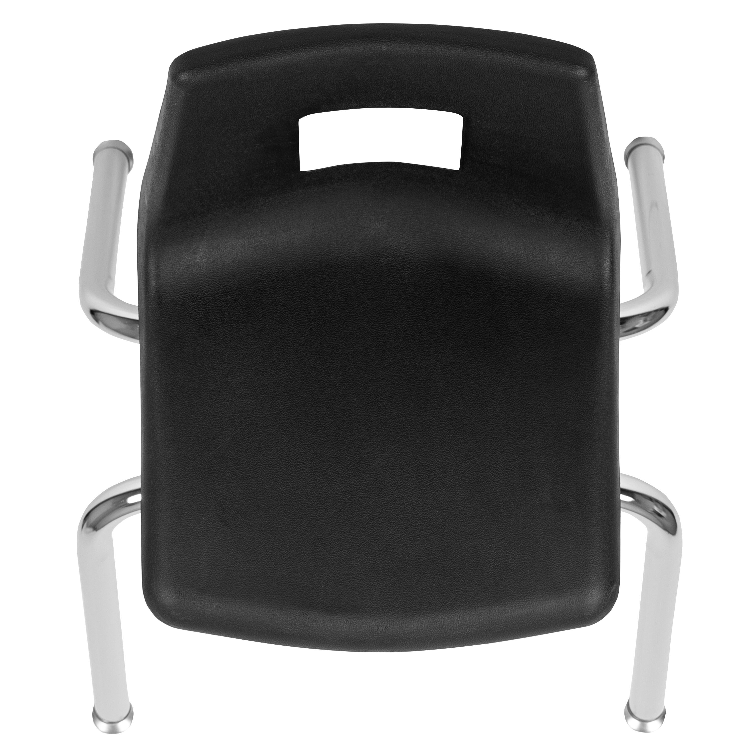 Alt View 7. Emma + Oliver - Student Stack School Chair - 14-inch - Black.
