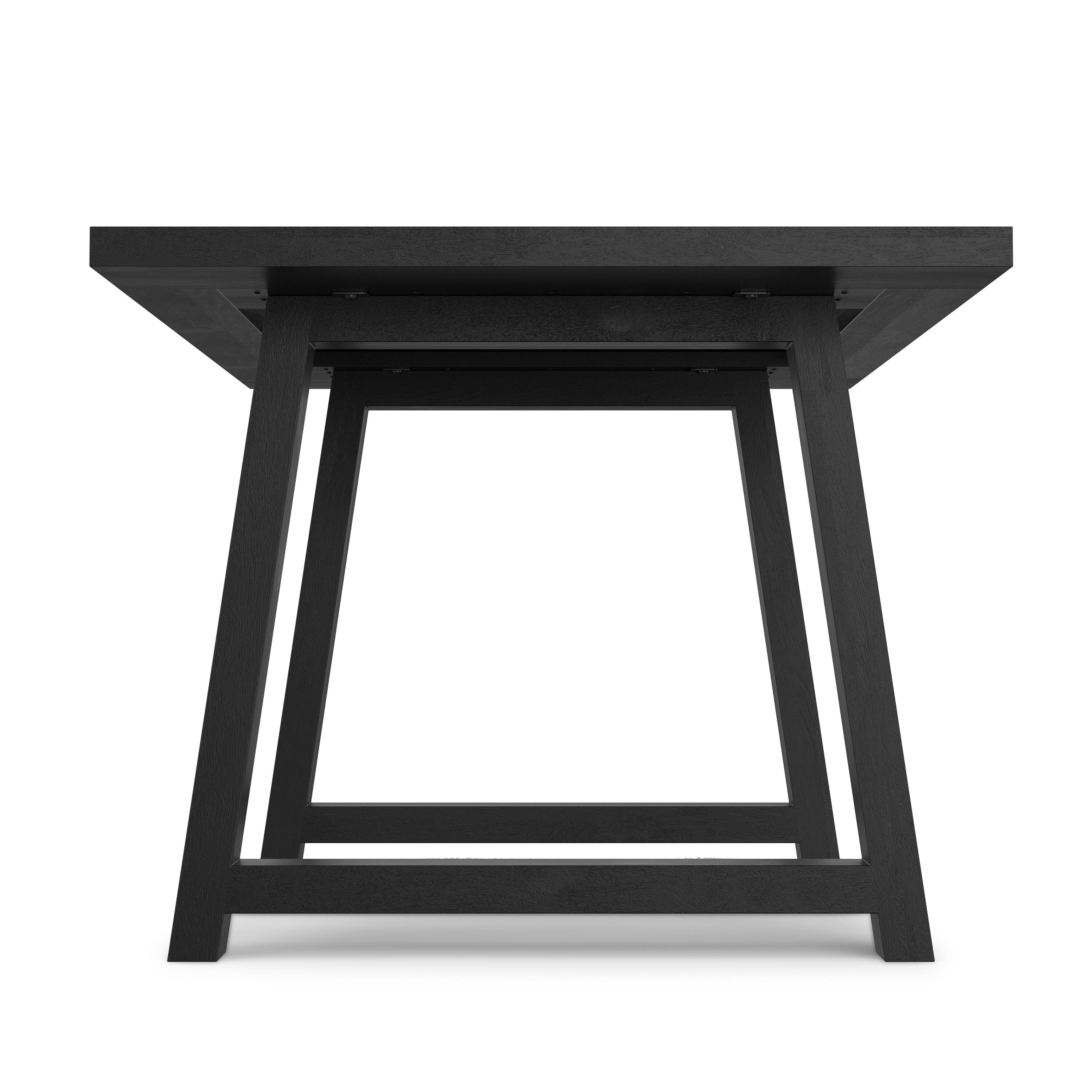 Alt View 5. Simpli Home - Whitley 72 inch Wide Solid Mango Farmhouse Dining Table - Black.