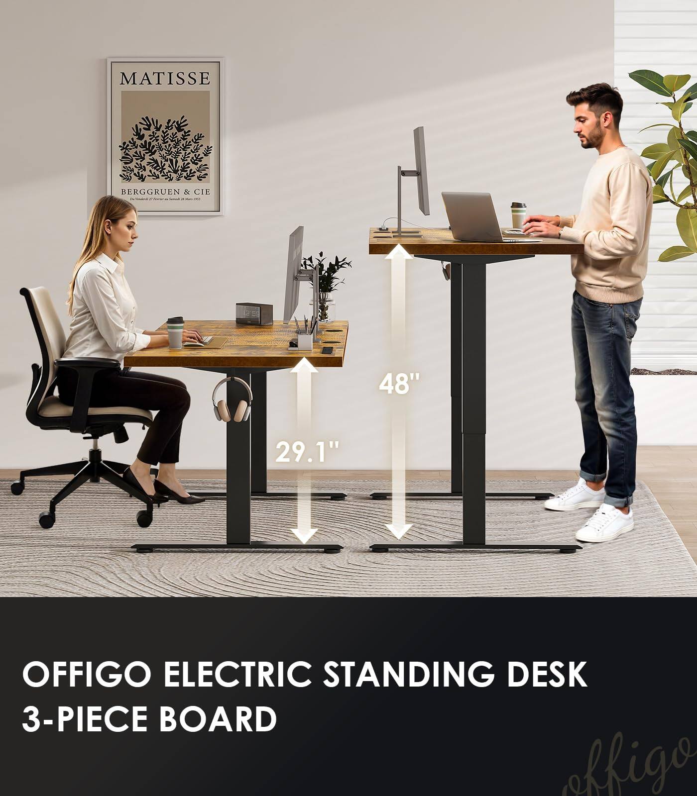 MATISSE BERGGRUEN & CIE

OFFIGO ELECTRIC STANDING DESK 3-PIECE BOARD

48" 29.1"