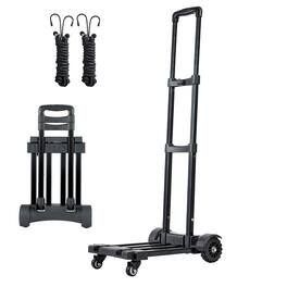 LOVMOR - 290-Lb Folding Hand Truck Platform Cart Dolly for Moving and Transport - Black