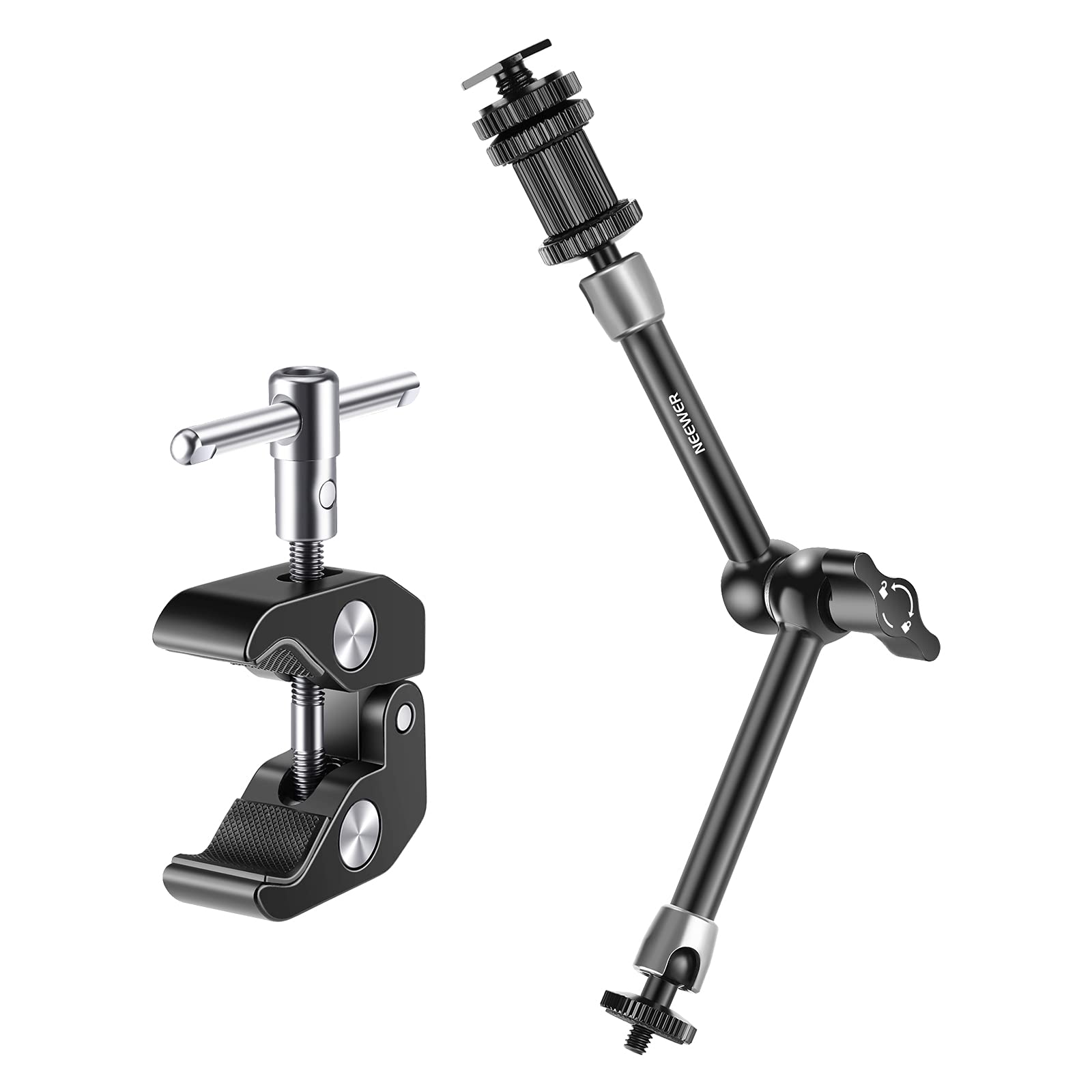 Alt View 5. Neewer - 5.9" Adjustable Friction Magic Arm, Dual 1/4" Screws, 4.4lb Load, ST15.