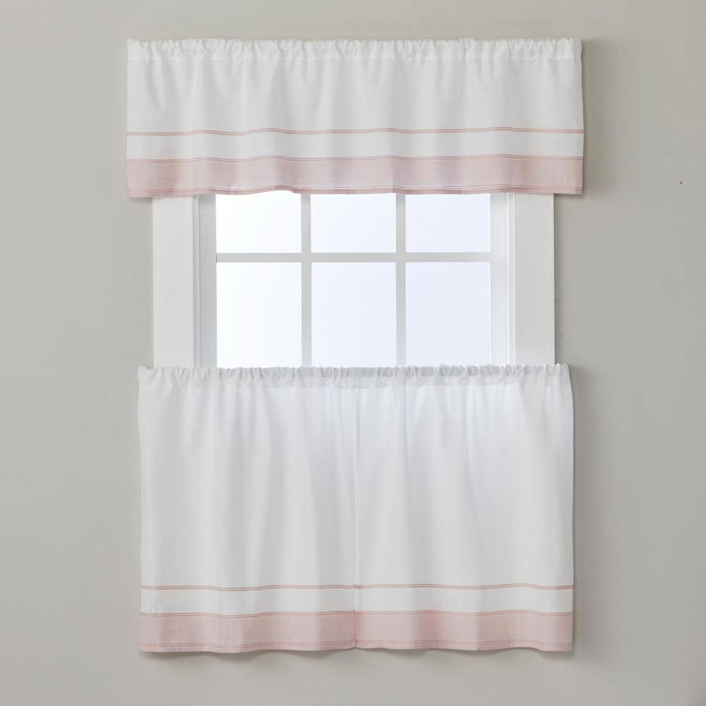 Left. SKL Home - SKL Home By Saturday Knight Ltd Carrick Stripe Valance - 56" x 13" Pink - Pink.