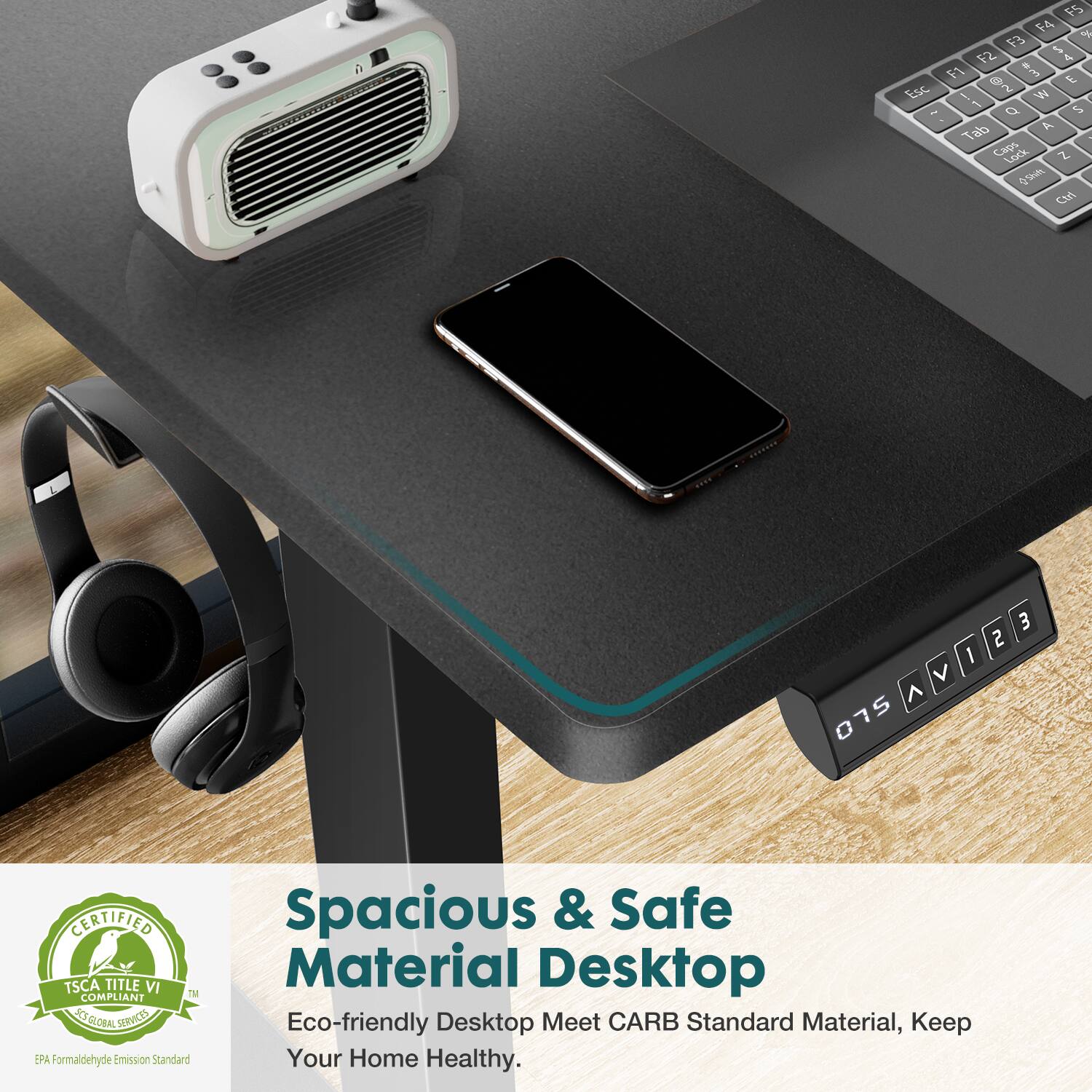 Spacious & Safe Material Desktop: Meet CARB Standard, Eco-friendly Desktop Material, Keep Your Home Healthy.