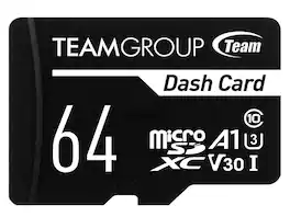 Team Group - Team 64GB microSDXC UHS-I/U3 Class 10 A1 V30 Card with Adapter, Up to 100MB/s (TDUSDX64GUHS03)