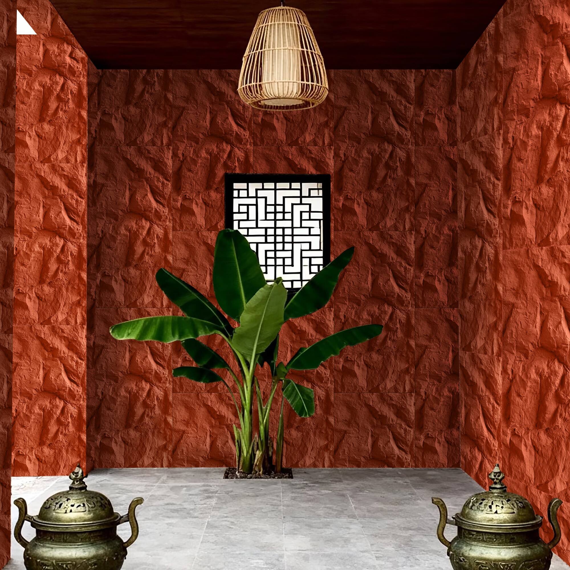 Alt View 4. Boyel Living - 6-Pack 23.62-in x 47.24-in Natural 3D Faux Stone Polyurethane Wall Panel - Natural.