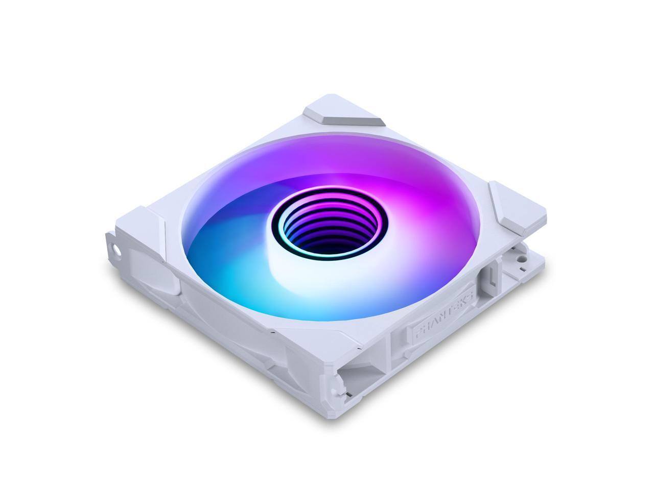 Front. Phanteks - Phanteks M25-120 Gen2 Reversed Blade ARGB Fan, 120mm, Daisy-chain, White - White.