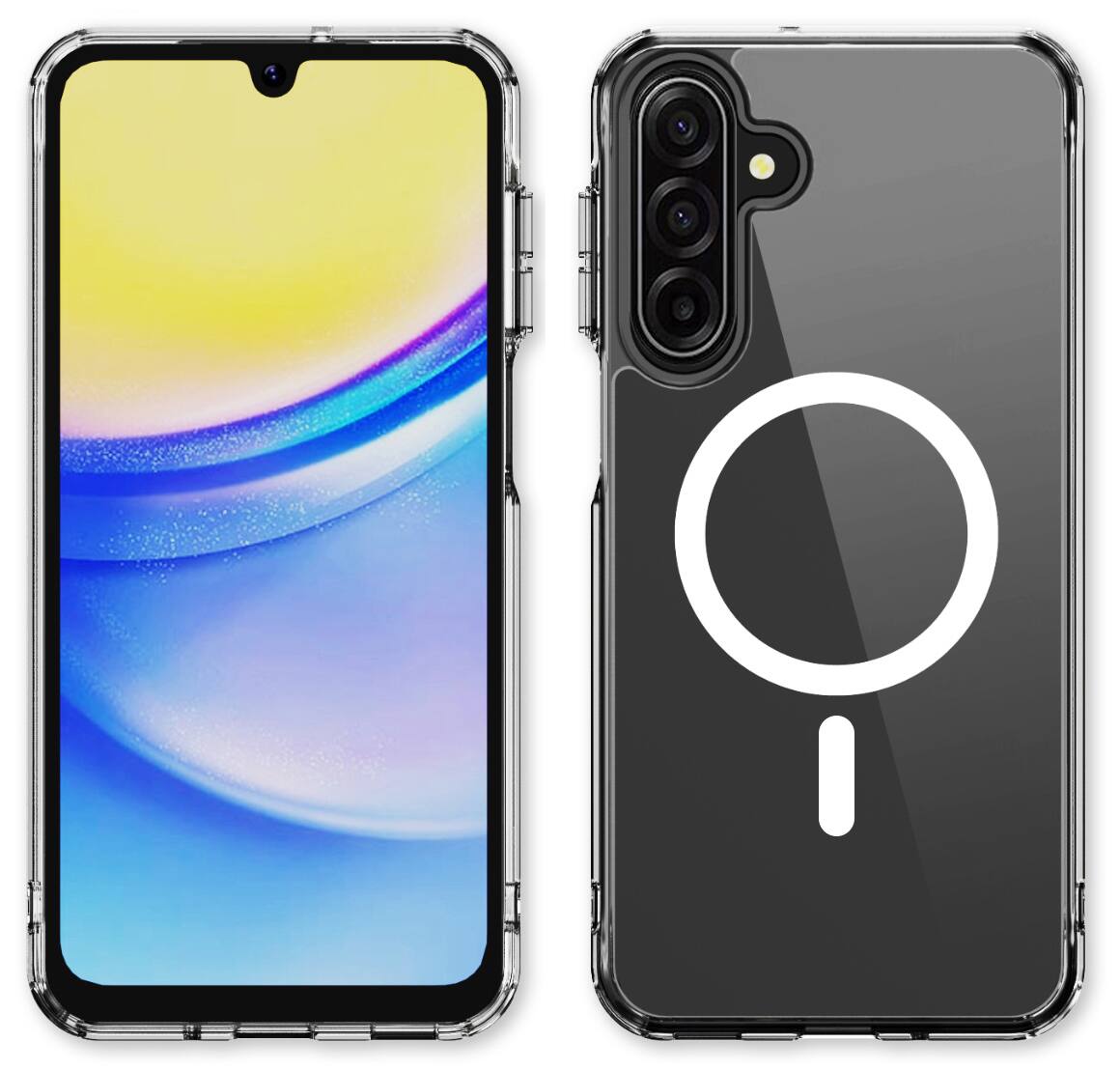 Alt View 2. Nakedcellphone - Clear Case for Samsung Galaxy A17 5G Phone - Compatible with MagSafe Mounts/Wallets - Clear.