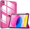 Front. DTTO - Case for iPad (A16) 11-inch 2025 and iPad 10th Generation 10.9 Inch 2022, Clear Back and TPU Shockproof Frame Cover - Fuchsia.