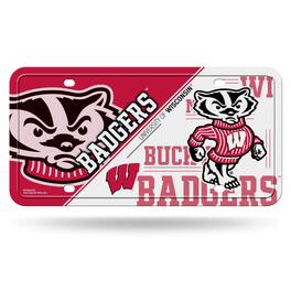 Rico Industries - Wisconsin Badgers 12x6 Metal License Plate Auto Tag - Multi