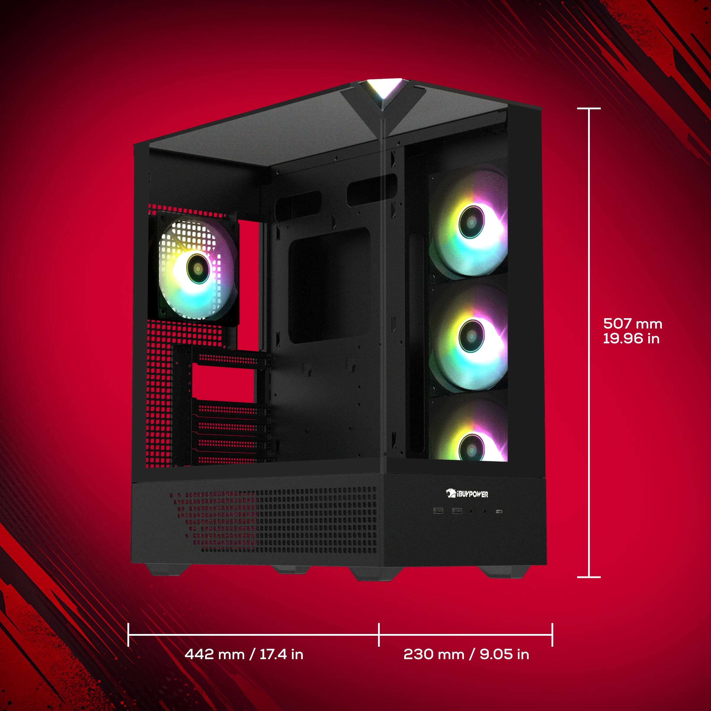 507 mm / 19.96 in  
442 mm / 17.4 in  
230 mm / 9.05 in